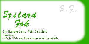 szilard fok business card